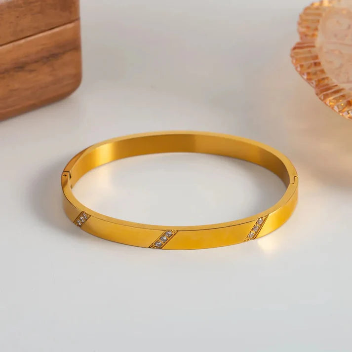 Twill Cuff Bracelet: 18K Gold Plated