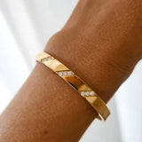 Twill Cuff Bracelet: 18K Gold Plated