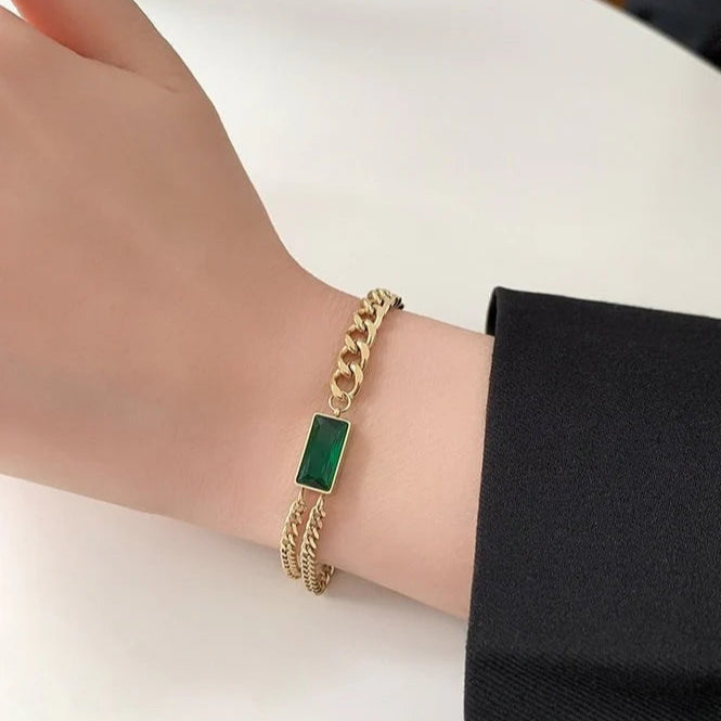 Green Baguette Bracelet